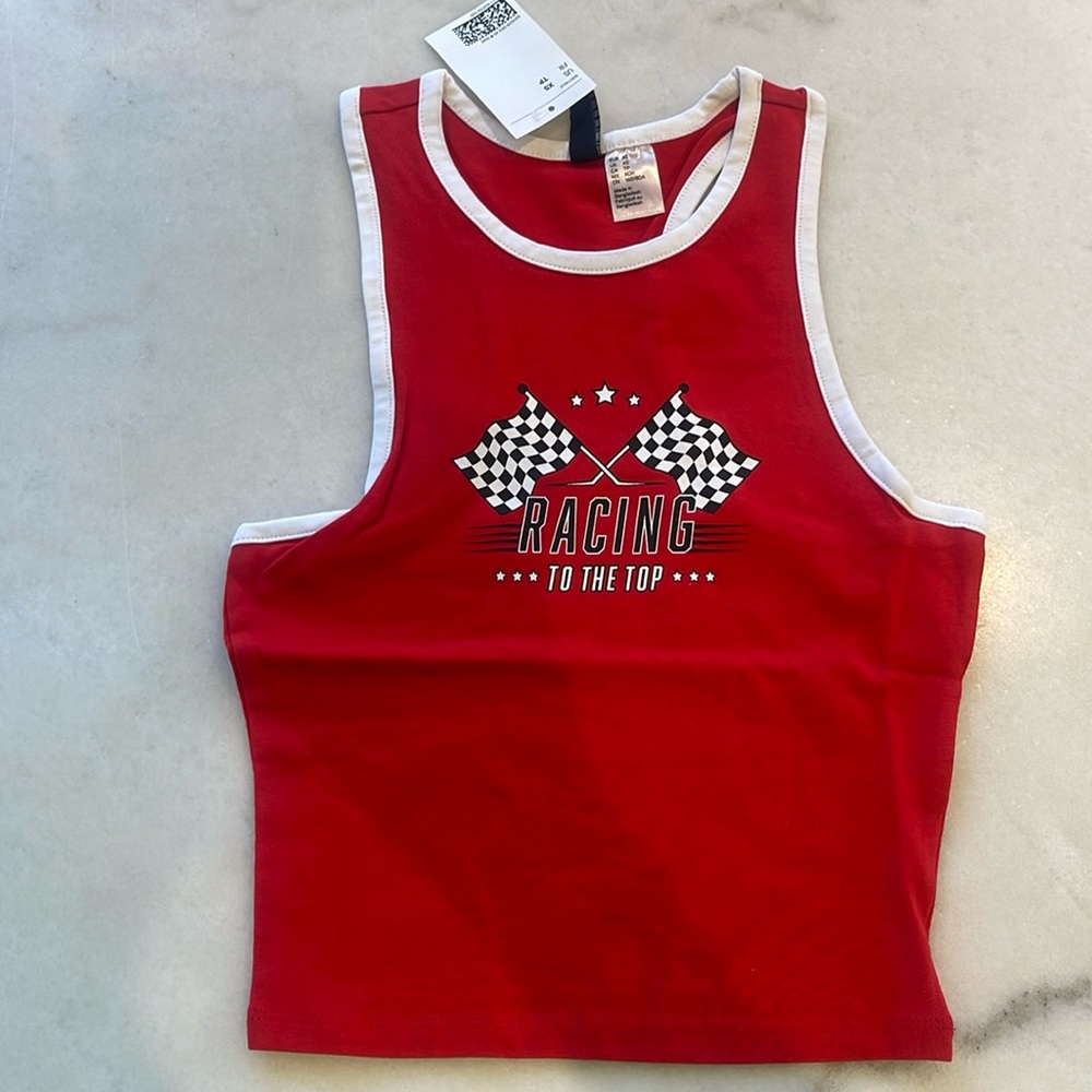 NWT DIVIDED BY H &M CROP TOP IN RED. Xs
